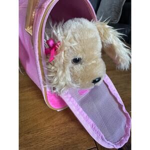 NWT Pucci Pup Plush Puppy with Pink & Gold Carry Bag — Golden Dot Cocker Spaniel